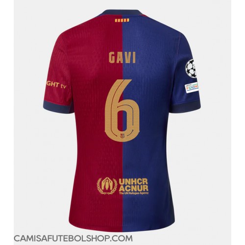 Camisa de time de futebol Barcelona Paez Gavi #6 Replicas 1º Equipamento 2024-25 Manga Curta